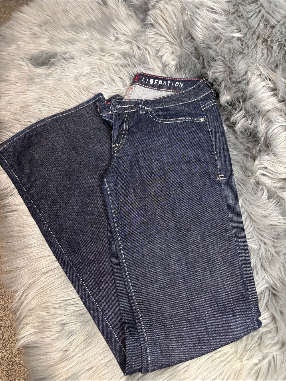 People's Liberation Dark Indigo Wide Leg Jeans